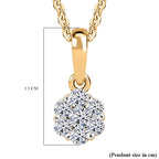 Luxuriant Lab Grown Diamond (SI-GH) Pendant with Chain (Size 20) with Pressure Set in 18K Vermeil Yellow Gold Plated Sterling Silver