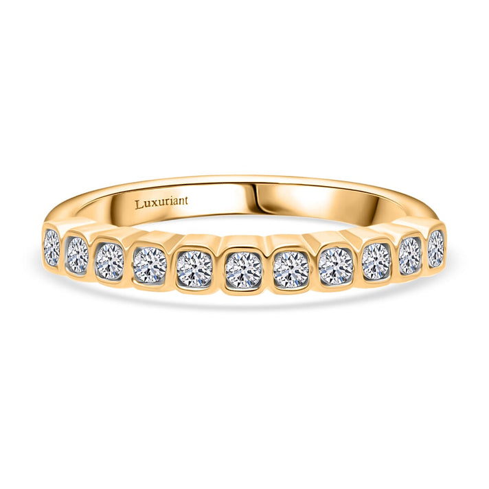 LUXURIANT 0.5 Ct. Lab Grown Diamond Band Ring in 18K Vermeil Yellow Gold Plated Sterling Silver 8313785 1