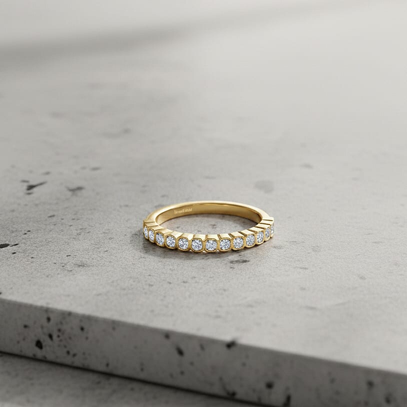 LUXURIANT 0.5 Ct. Lab Grown Diamond Band Ring in 18K Vermeil Yellow Gold Plated Sterling Silver 8313785 2