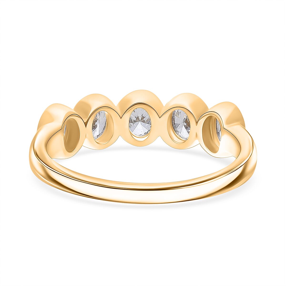 LUXURIANT 1 Ct. Lab Grown Diamond 5 Stone (SI-GH) Ring in 18K Vermeil Yellow Gold Sterling Silver 8314043 5