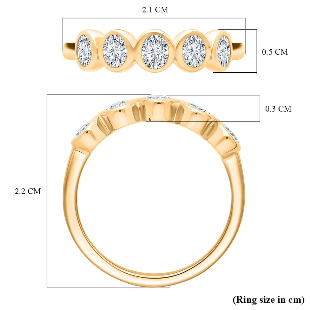 Luxuriant Lab Grown Diamond (SI-GH) Ring in 18K Vermeil Yellow Gold Plated Sterling Silver 1.00 Ct.