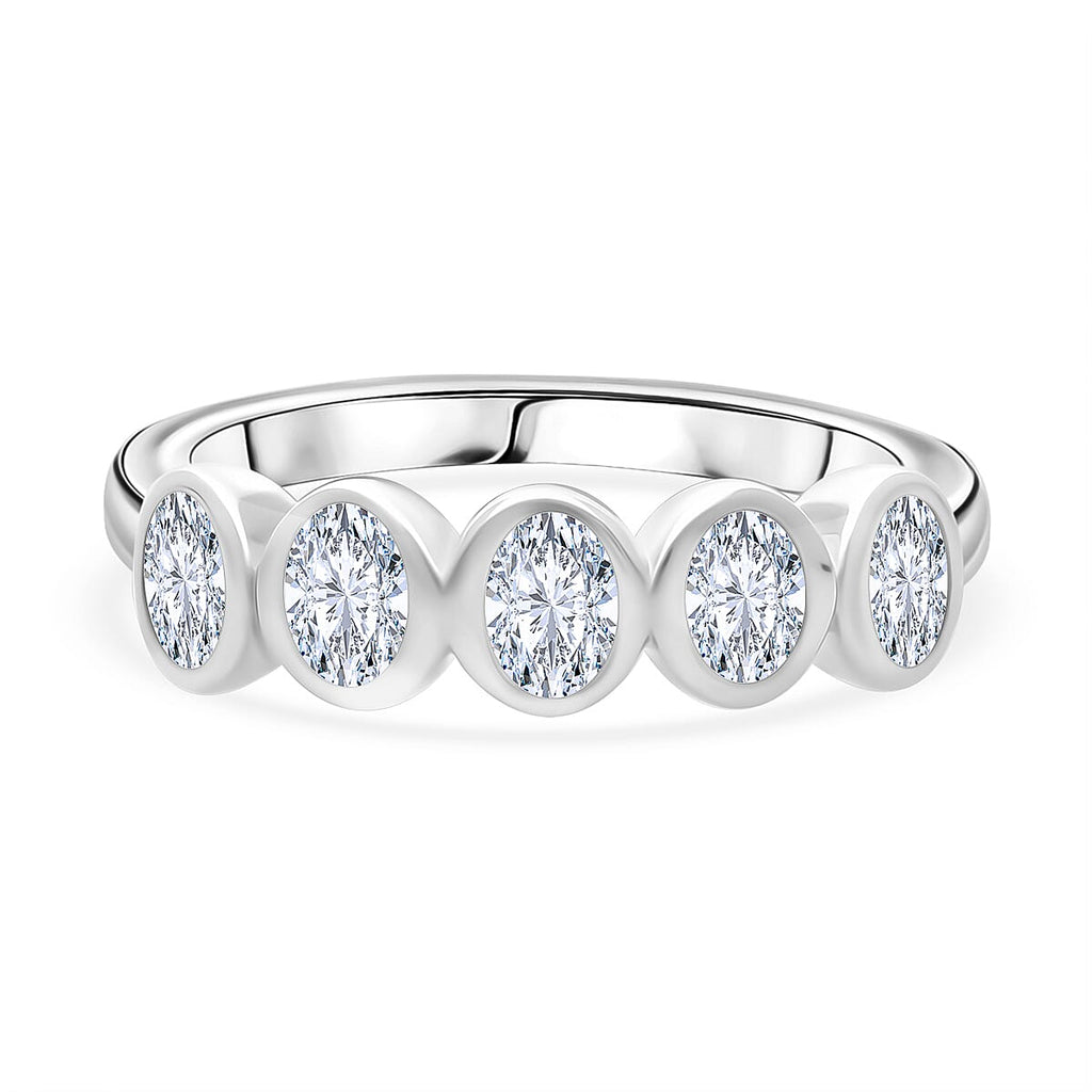 Luxuriant Lab Grown Diamond (SI-GH) Ring in Rhodium Overlay Sterling Silver 1.00 Ct.