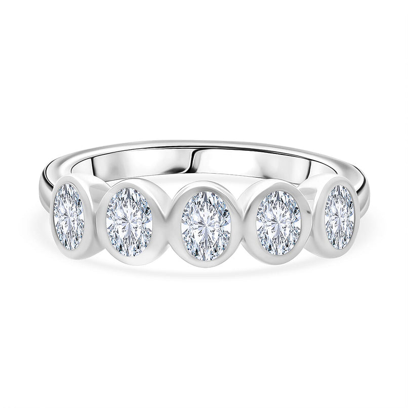 Luxuriant Lab Grown Diamond (SI-GH) Ring in Rhodium Overlay Sterling Silver 1.00 Ct.