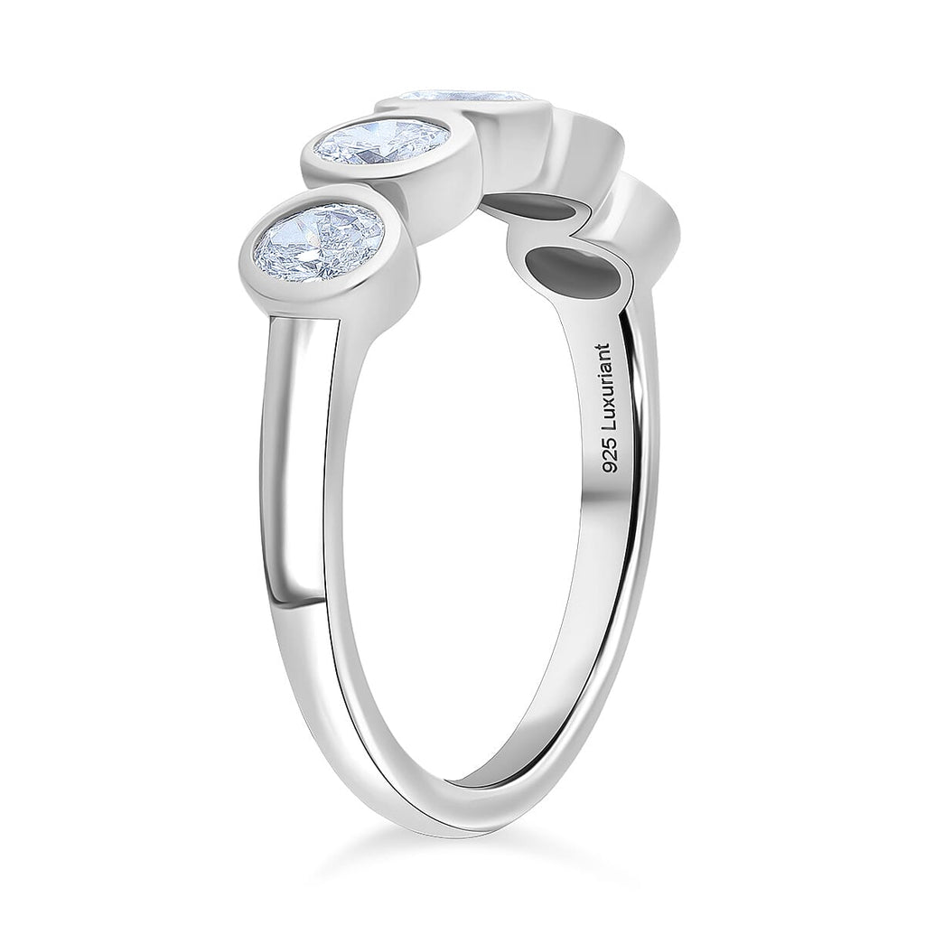 Luxuriant Lab Grown Diamond (SI-GH) Ring in Rhodium Overlay Sterling Silver 1.00 Ct.