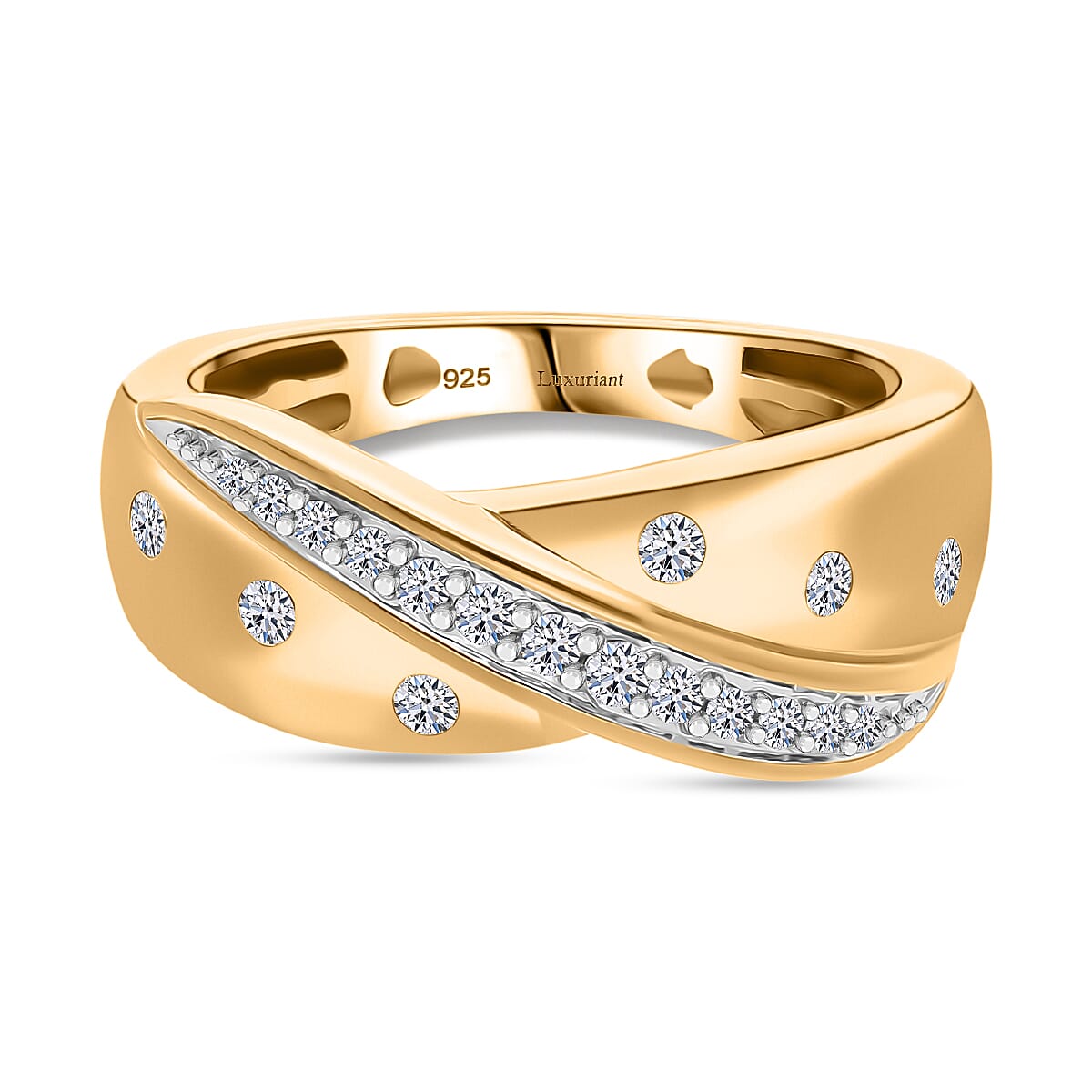 LUXURIANT Lab Grown Diamond (SI-GH) Ring in Vermeil Yellow Gold Plated Sterling Silver 8169508 0