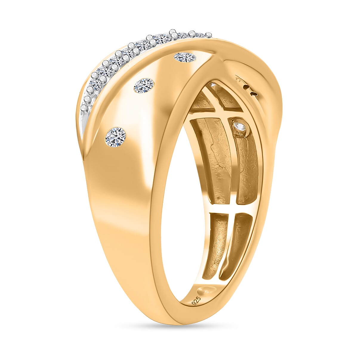LUXURIANT Lab Grown Diamond (SI-GH) Ring in Vermeil Yellow Gold Plated Sterling Silver 8169508 2