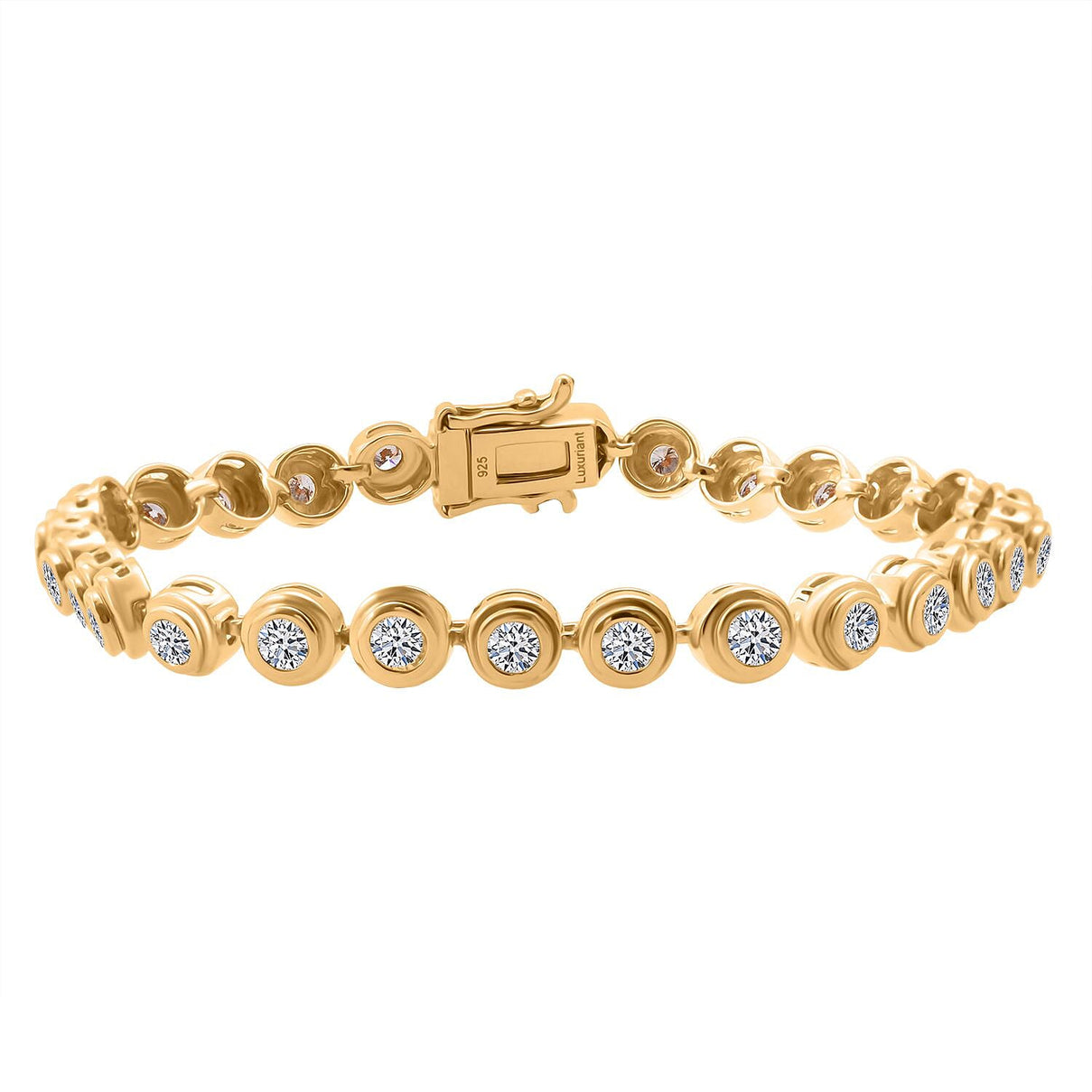 LUXURIANT 3.30 Ct. Lab Grown Diamond Link Bracelet (Size 7.5) in Yellow Gold Plated Sterling Silver  (SI-GH) 8270712 0