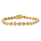 Luxuriant Lab Grown Diamond (SI-GH) Bracelet (Size 7.5) in Yellow Gold Plated Sterling Silver 3.30 Ct, Silver Wt. 12.70 Gms.