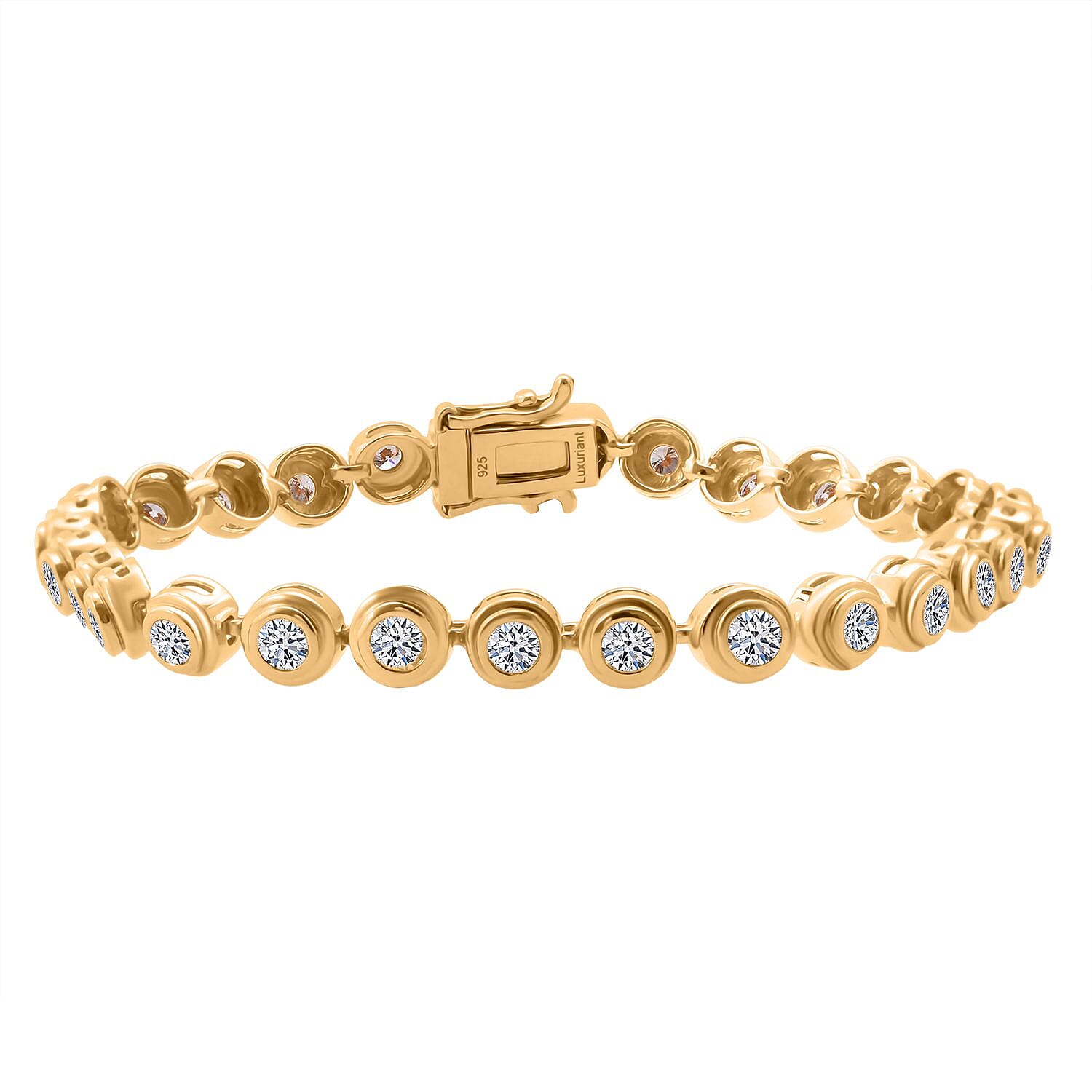 LUXURIANT 3.30 Ct. Lab Grown Diamond Link Bracelet (Size 7.5) in Yellow Gold Plated Sterling Silver  (SI-GH) 8270712 0