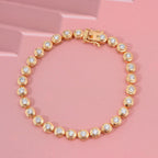 Luxuriant Lab Grown Diamond (SI-GH) Bracelet (Size 7.5) in Yellow Gold Plated Sterling Silver 3.30 Ct, Silver Wt. 12.70 Gms.