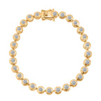 Luxuriant Lab Grown Diamond (SI-GH) Bracelet (Size 7.5) in Yellow Gold Plated Sterling Silver 3.30 Ct, Silver Wt. 12.70 Gms.