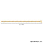 Luxuriant Lab Grown Diamond (SI-GH) Bracelet (Size 7.5) in Yellow Gold Plated Sterling Silver 3.30 Ct, Silver Wt. 12.70 Gms.