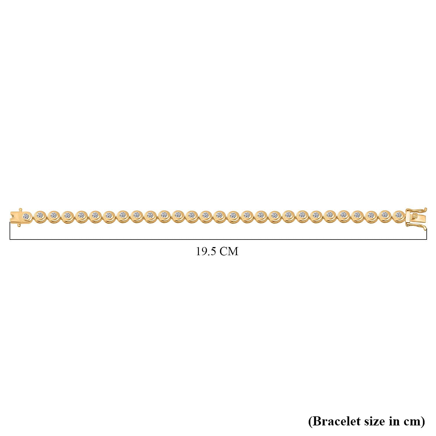 LUXURIANT 3.30 Ct. Lab Grown Diamond Link Bracelet (Size 7.5) in Yellow Gold Plated Sterling Silver  (SI-GH) 8270712 5