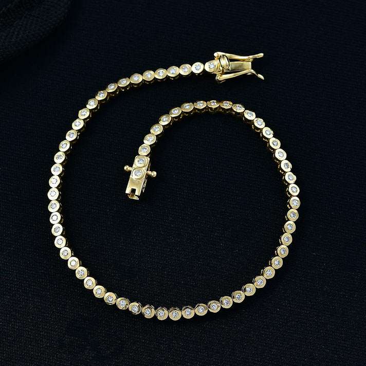 LUXURIANT Lab Grown Diamond Tennis Bracelet in 18K Vermeil Yellow Gold Sterling Silver 8320003 2