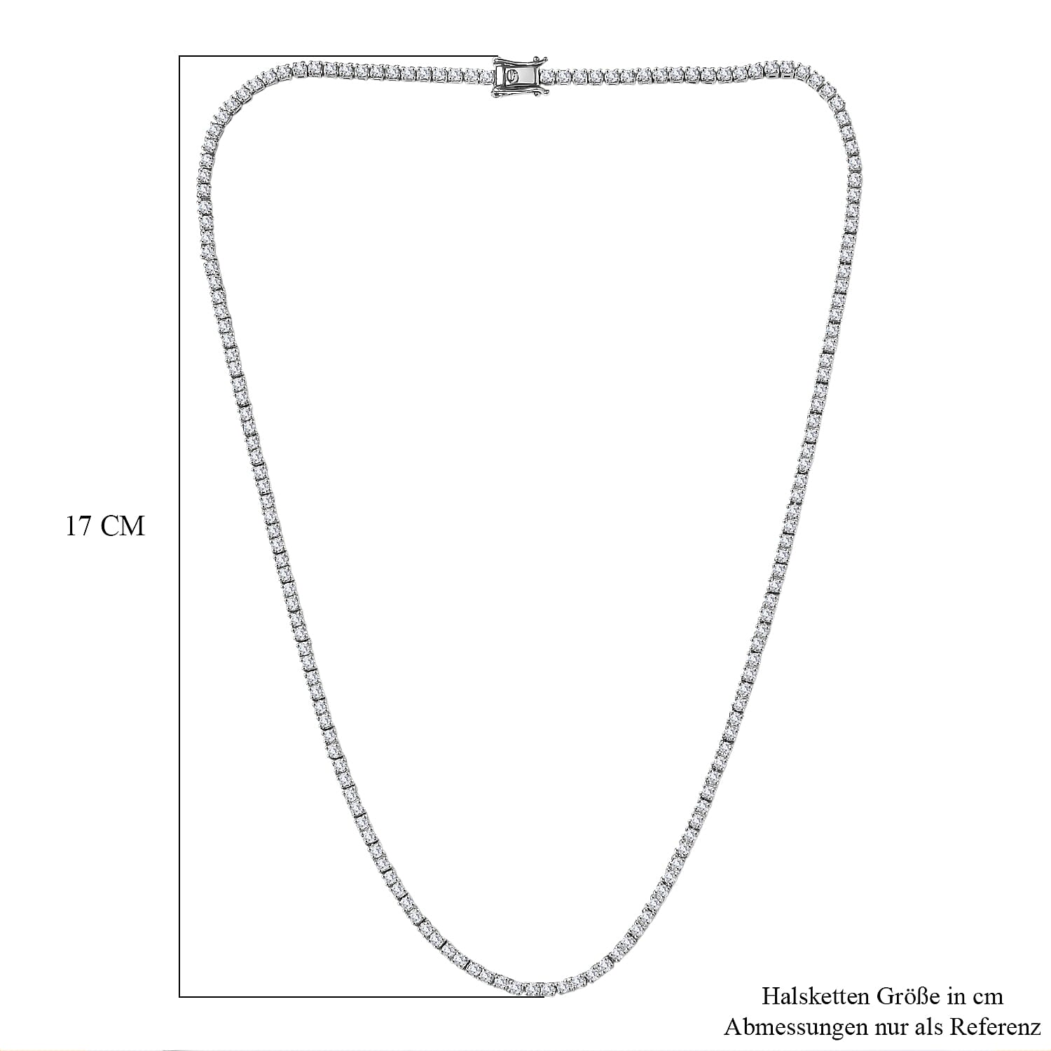 Luxuriant Lab Grown Diamond (SI-GH) Tennis Necklace 1 Row (Size 18) in Rhodium Overlay Sterling Silver 7.48 Ct, Silver Wt. 12.75 Gms. 8323890 5