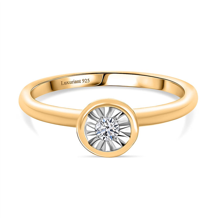 Luxuriant Illusion Plated Lab Grown Diamond Ring in 18K Yellow Gold Vermeil Over Sterling Silver 8374534 1