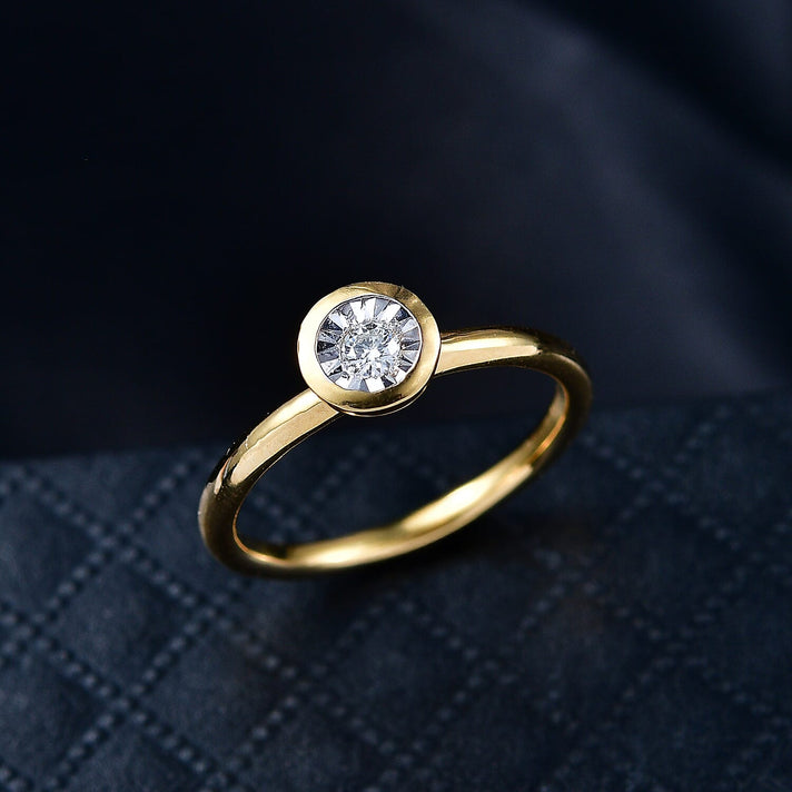Luxuriant Illusion Plated Lab Grown Diamond Ring in 18K Yellow Gold Vermeil Over Sterling Silver 8374534 2