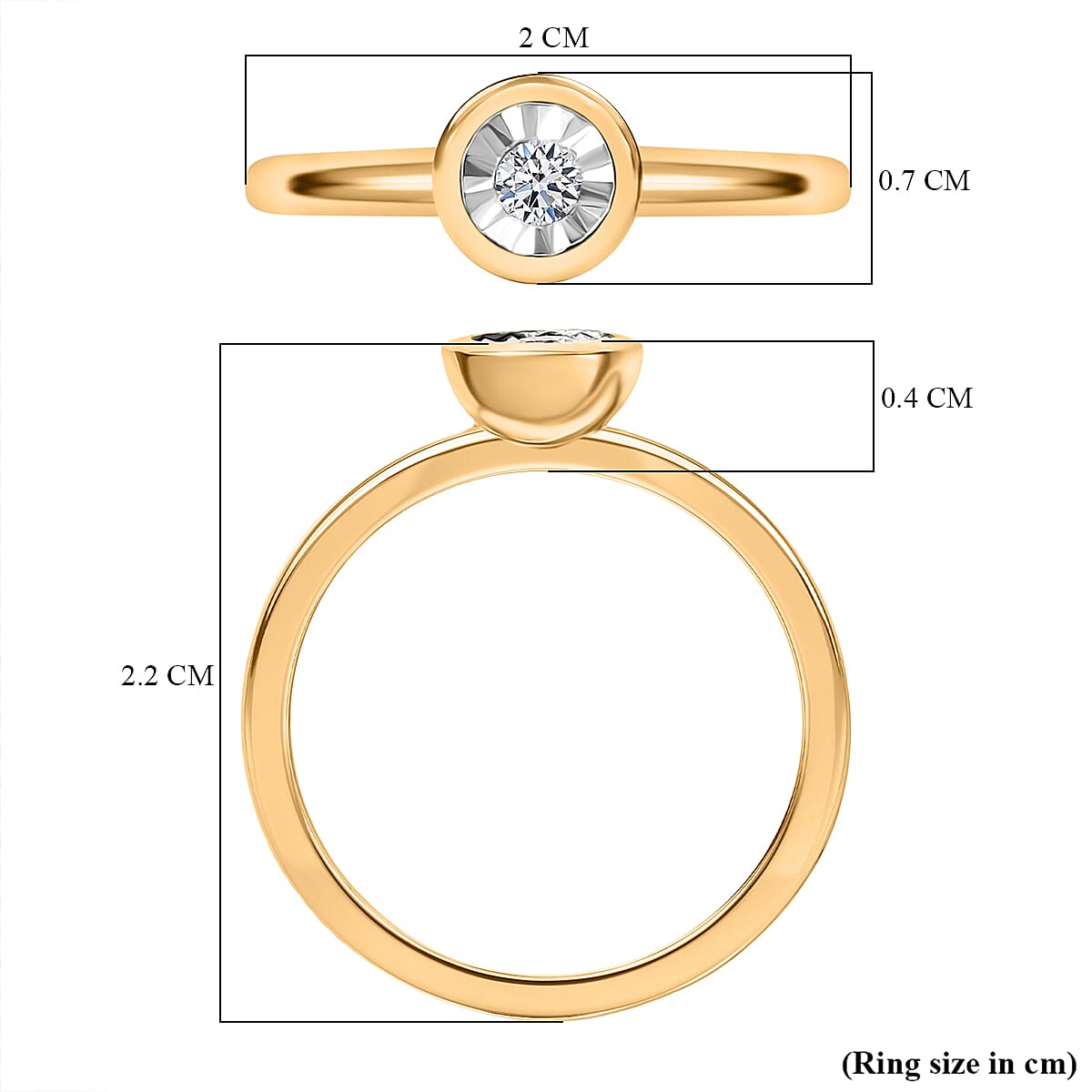 Luxuriant Illusion Plated Lab Grown Diamond Ring in 18K Yellow Gold Vermeil Over Sterling Silver 8374534 6