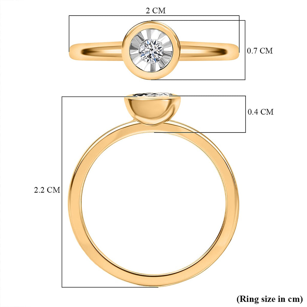 Luxuriant Lab Grown Diamond (SI-G-H) Solitaire Diamond Ring in 18K Vermeil Yellow Gold Plated Sterling Silver