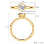 Luxuriant Lab Grown Diamond (SI-G-H) Solitaire Diamond Ring in 18K Vermeil Yellow Gold Plated Sterling Silver