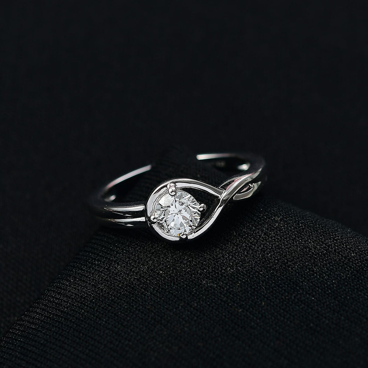 LUXURIANT 0.5 Ct. Lab Grown Diamond Solitaire Ring in Rhodium Overlay Sterling Silver 8321944 1