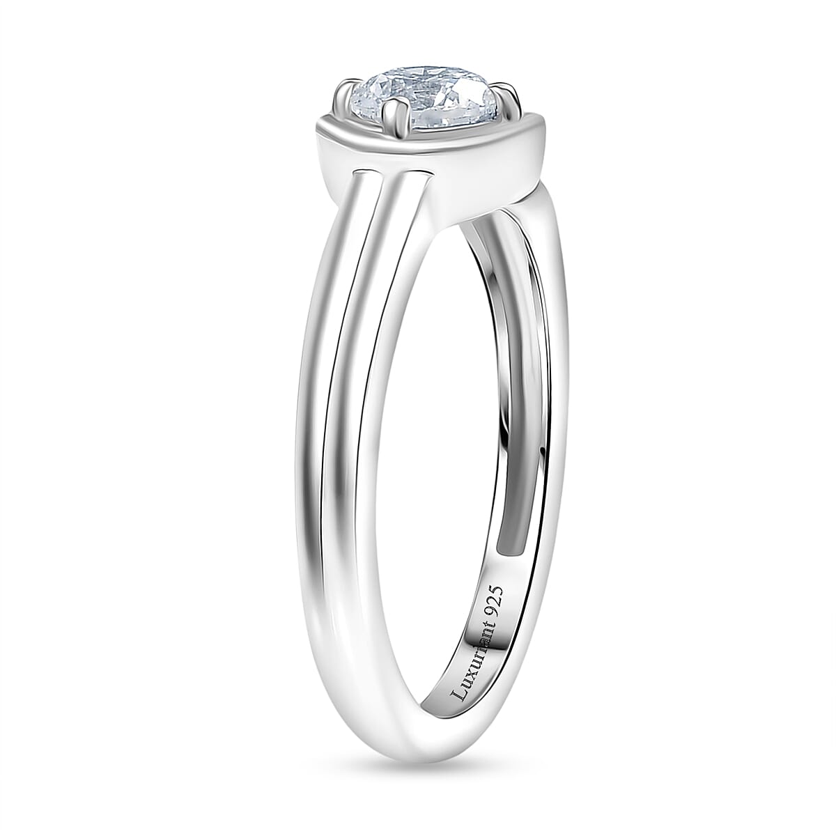 LUXURIANT 0.5 Ct. Lab Grown Diamond Solitaire Ring in Rhodium Overlay Sterling Silver 8321944 3