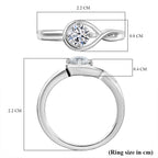 Luxuriant Lab Grown Diamond Solitaire Diamond Ring in Rhodium OverlaySterling Silver  0.540  Ct.