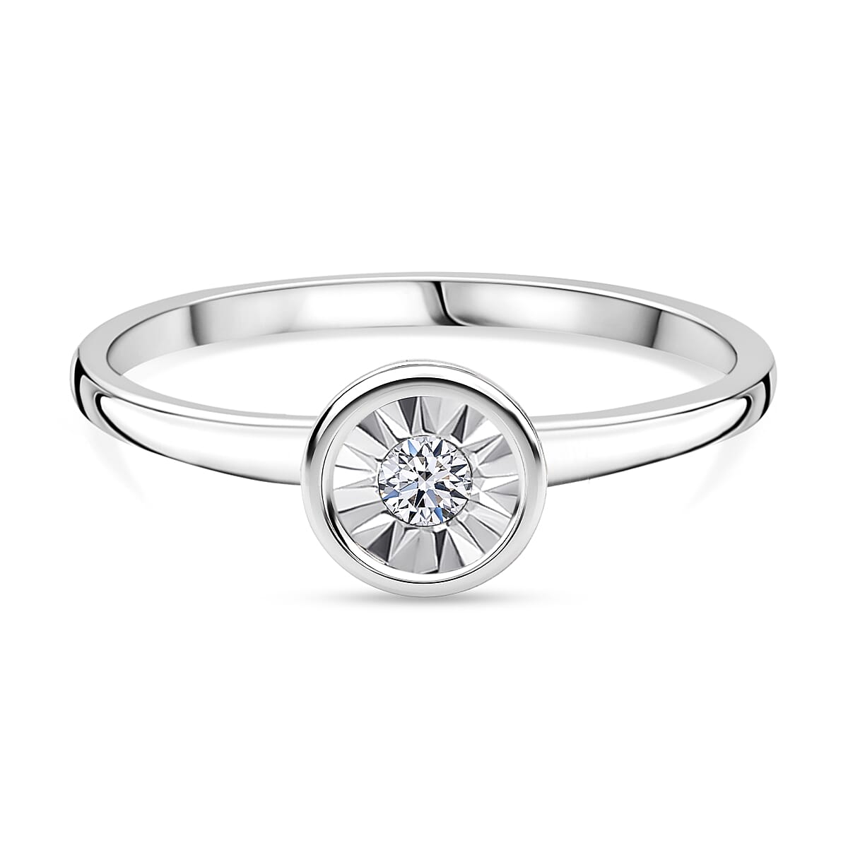 Luxuriant Illusion Plated Lab Grown Diamond Ring in Sterling Silver V32606003 0
