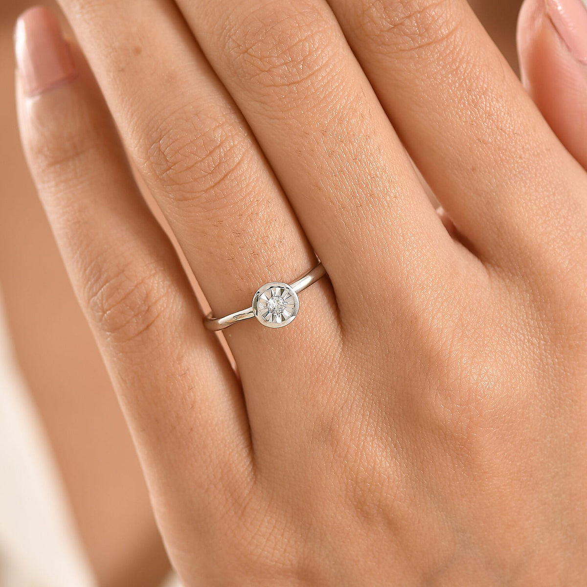 Luxuriant Illusion Plated Lab Grown Diamond Ring in Sterling Silver V32606003 3