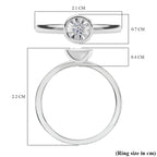 Luxuriant Lab Grown Diamond (SI-G-H) Solitaire Diamond Ring in Rhodium Overlay Sterling Silver