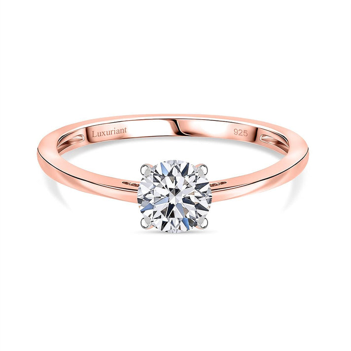 LUXURIANT 0.5 Ct. Lab Grown Diamond Solitaire Ring in 18K Vermeil Rose Gold Plated Sterling Silver 8312165 1