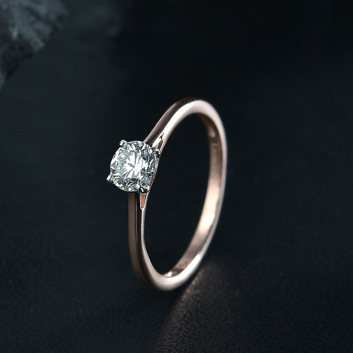 LUXURIANT 0.5 Ct. Lab Grown Diamond Solitaire Ring in 18K Vermeil Rose Gold Plated Sterling Silver 8312165 2