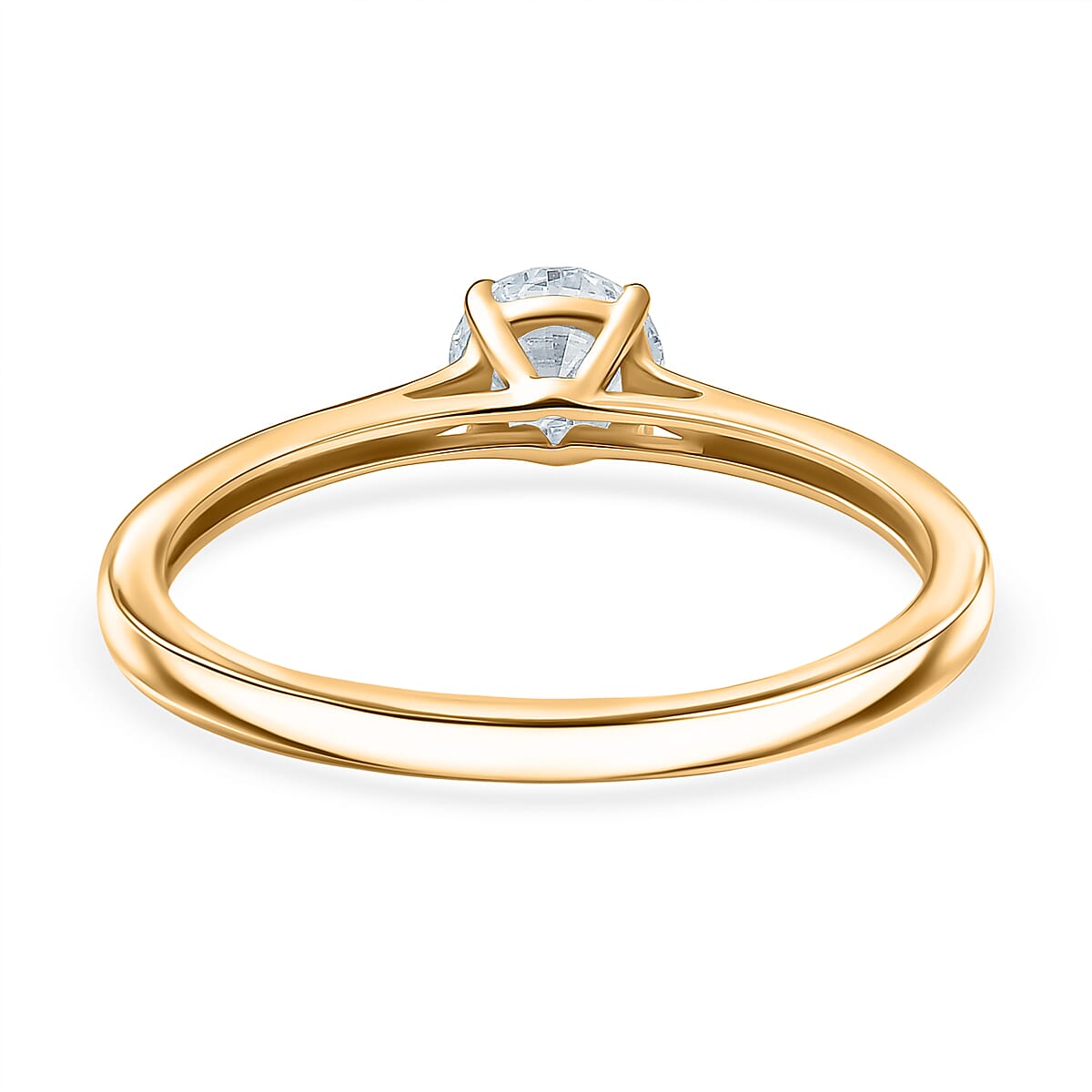 LUXURIANT 0.5 Ct. Lab Grown Diamond Solitaire Ring in 18K Vermeil Yellow Gold Sterling Silver 8291763 4