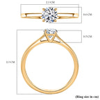 Luxuriant SI-G-H Lab Grown Diamond Solitaire Ring in 18K Vermeil Yellow Gold Plated Sterling Silver