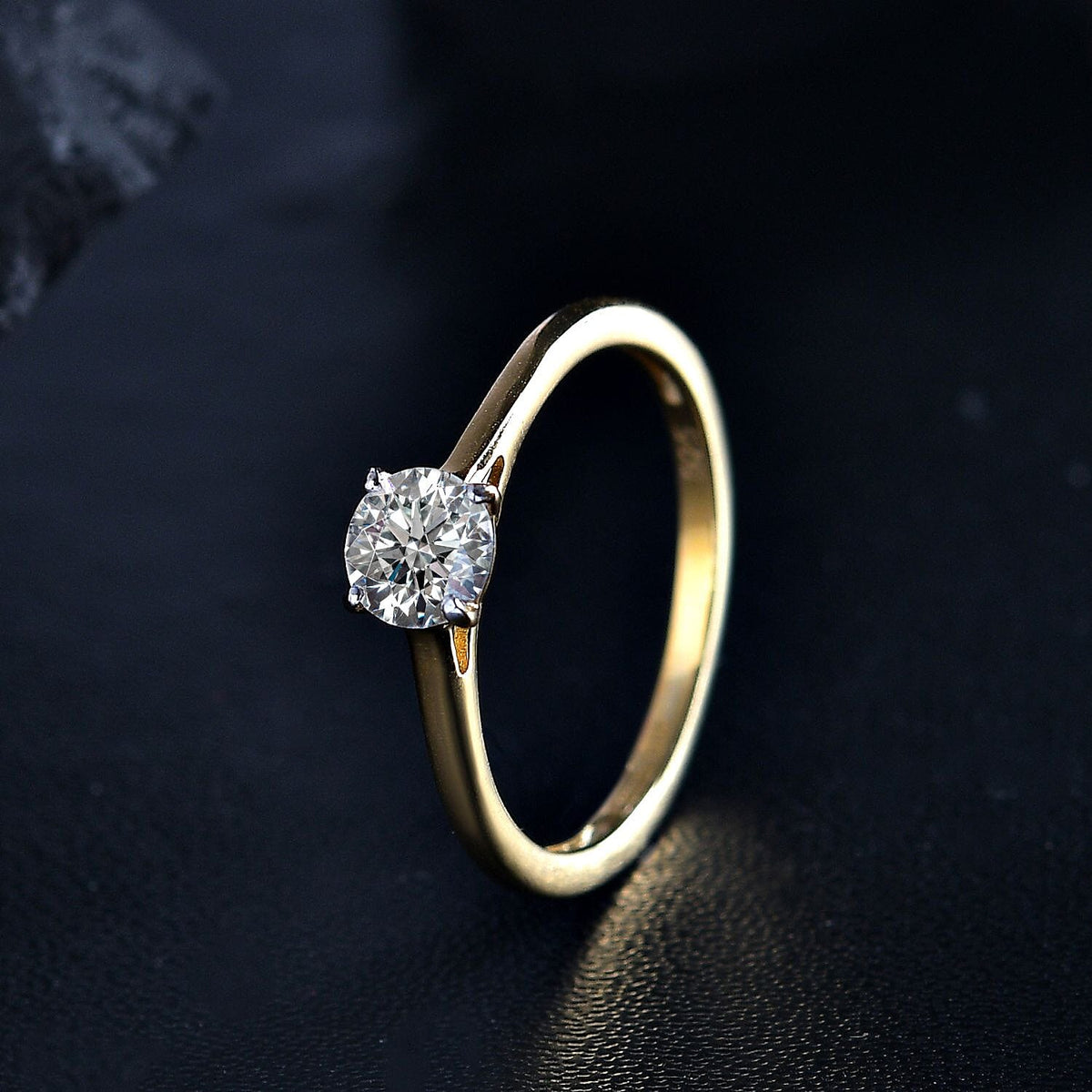LUXURIANT 0.5 Ct. Lab Grown Diamond Solitaire Ring in 18K Vermeil Yellow Gold Plated Sterling Silver 8312182 1