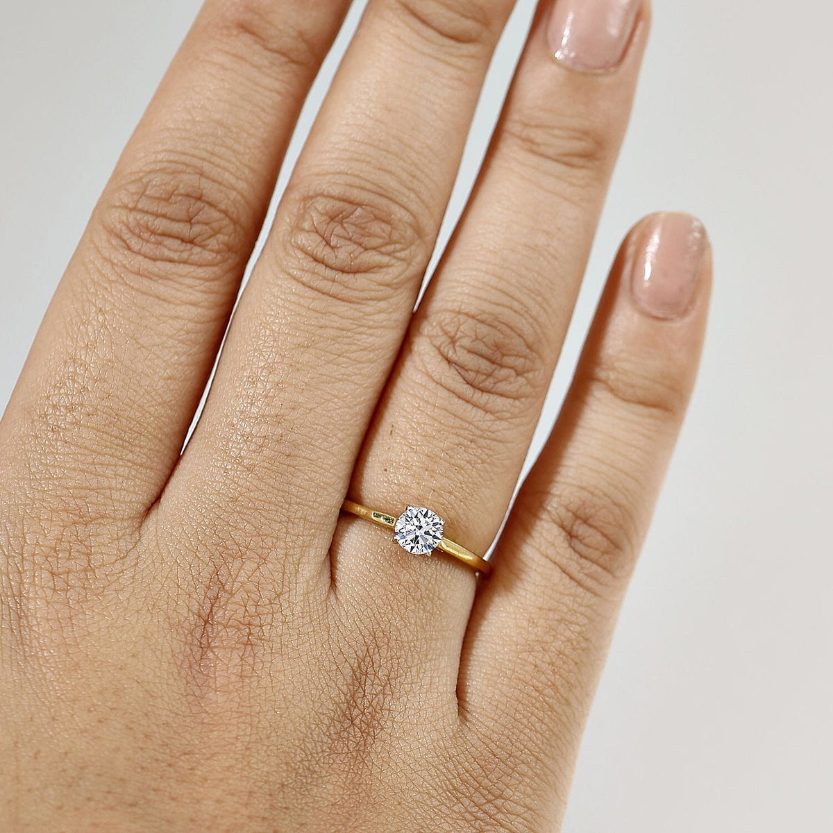 LUXURIANT 0.5 Ct. Lab Grown Diamond Solitaire Ring in 18K Vermeil Yellow Gold Plated Sterling Silver 8312182 2