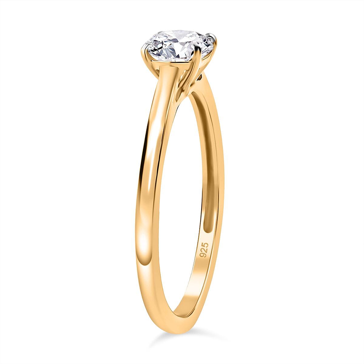 LUXURIANT 0.5 Ct. Lab Grown Diamond Solitaire Ring in 18K Vermeil Yellow Gold Plated Sterling Silver 8312182 3