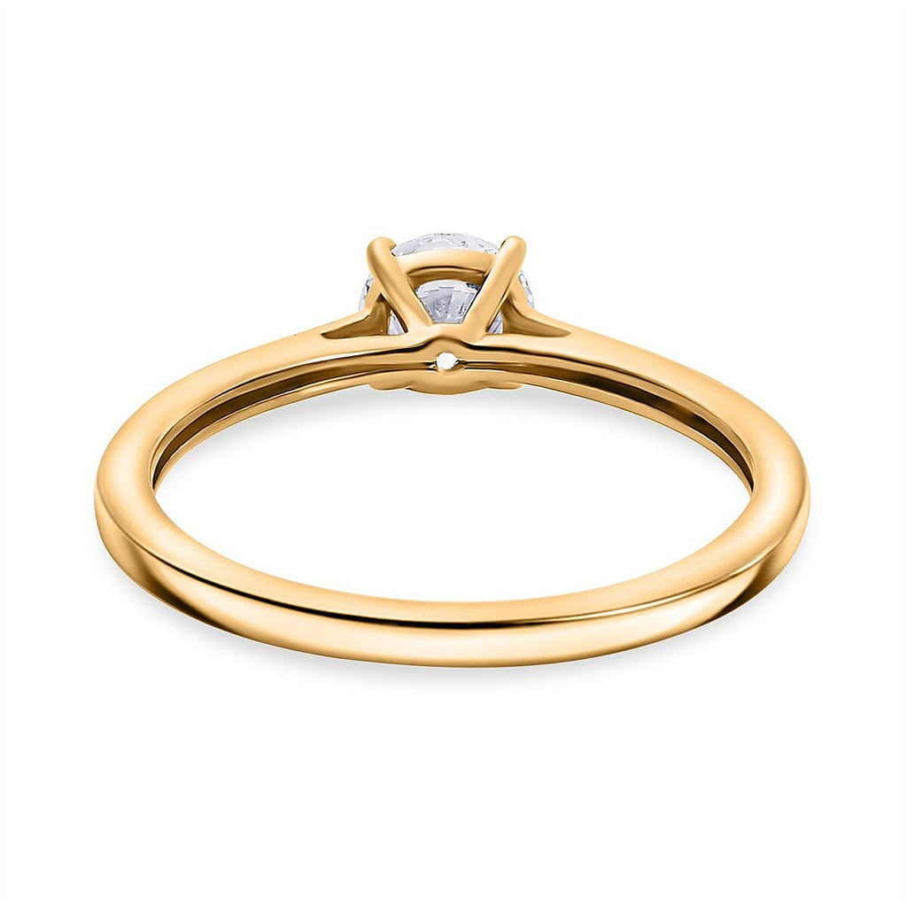 Luxuriant Lab Grown Diamond Solitaire Ring in 18K YG VermeilSterling Silver  0.500  Ct.