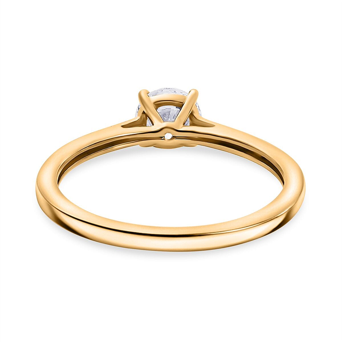 LUXURIANT 0.5 Ct. Lab Grown Diamond Solitaire Ring in 18K Vermeil Yellow Gold Plated Sterling Silver 8312182 4