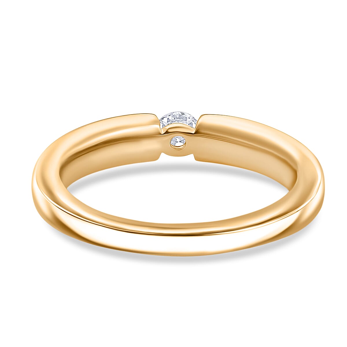 LUXURIANT Lab Grown Diamond Solitaire Stackable Ring in 18K Vermeil Yellow Gold Plated Sterling Silver (SI/GH) 8322445 5