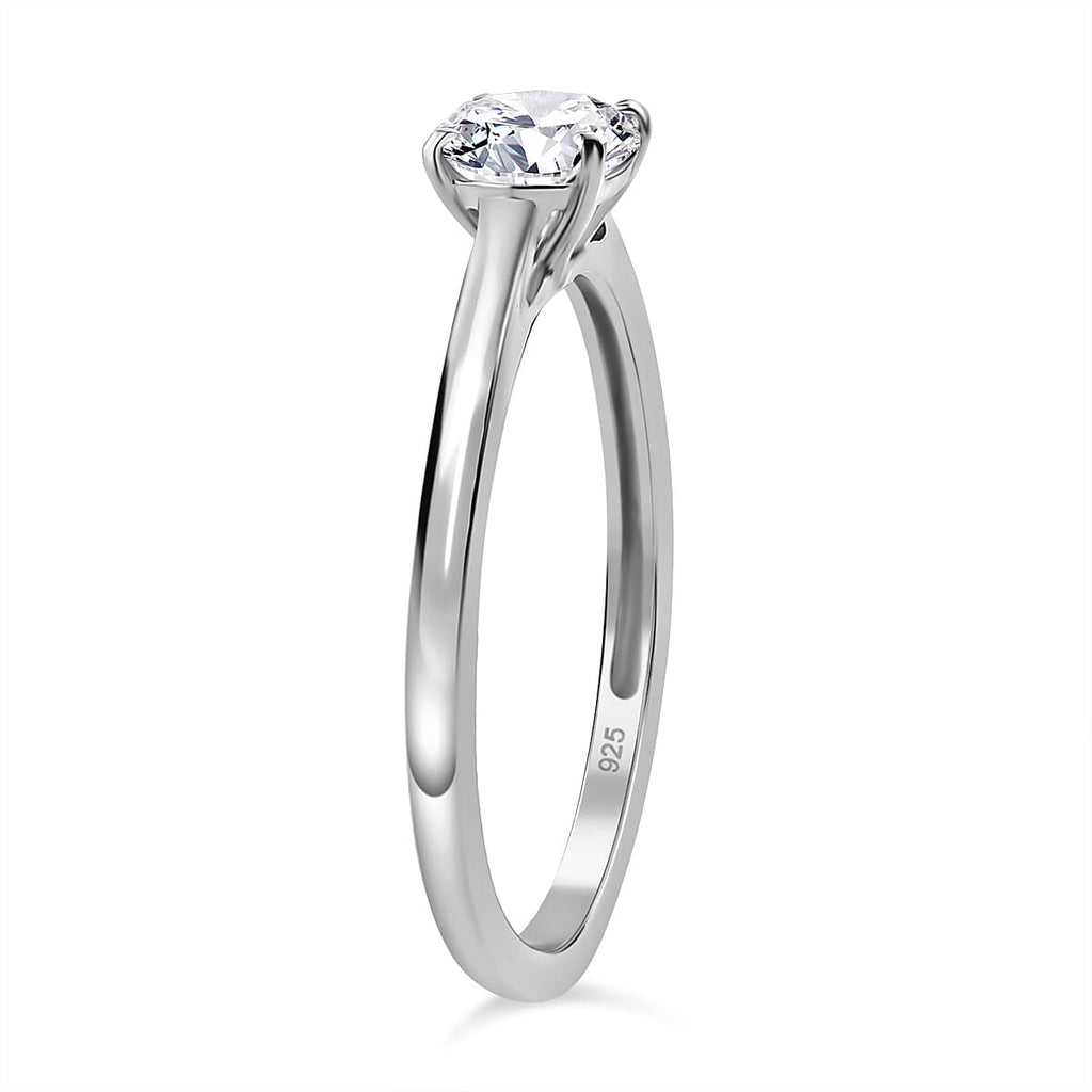 Luxuriant Lab Grown Diamond Solitaire Ring in Rhodium OverlaySterling Silver  0.500  Ct.