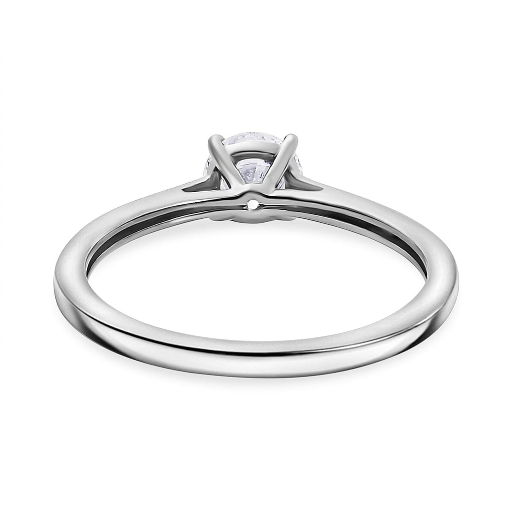 Luxuriant Lab Grown Diamond Solitaire Ring in Rhodium OverlaySterling Silver  0.500  Ct.
