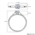 Luxuriant Lab Grown Diamond Solitaire Ring in Rhodium OverlaySterling Silver  0.500  Ct.