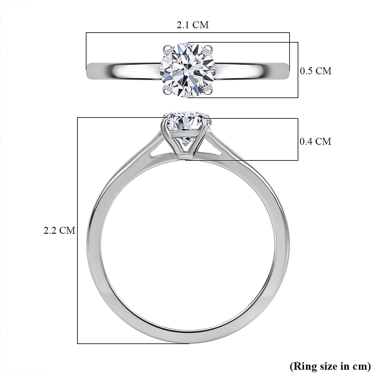 Luxuriant Lab Grown Diamond Solitaire Ring in Rhodium OverlaySterling Silver  0.500  Ct. 8312209 5