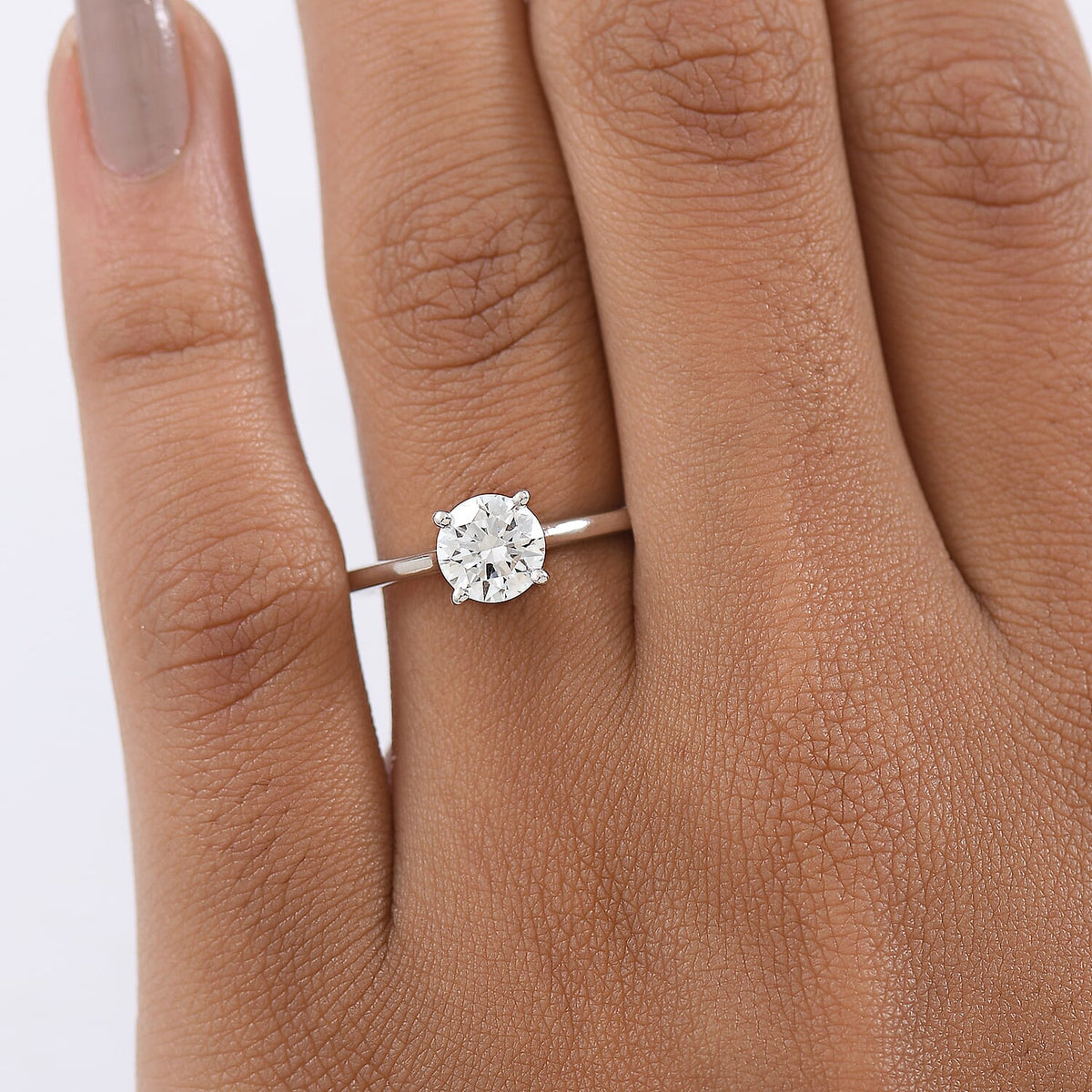 LUXURIANT 1 Ct. Lab Grown Diamond Solitaire Ring in Rhodium Overlay Sterling Silver 8350033 3