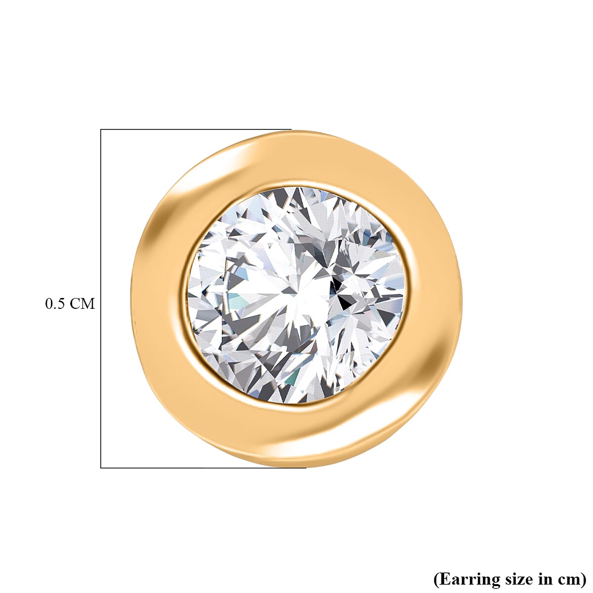 LUXURIANT 0.5 Ct. Lab Grown Diamond Solitaire Stud Earring with Screw Back in 18K Vermeil Yellow Gold Plated Sterling Silver (SI-GH) 8267600 6