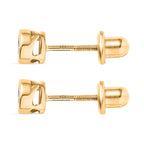 Luxuriant Lab Grown Diamond (SI-GH) Solitaire Stud Earring with Screw Back in 18K Vermeil Yellow Gold Plated Sterling Silver 0.51 Ct.
