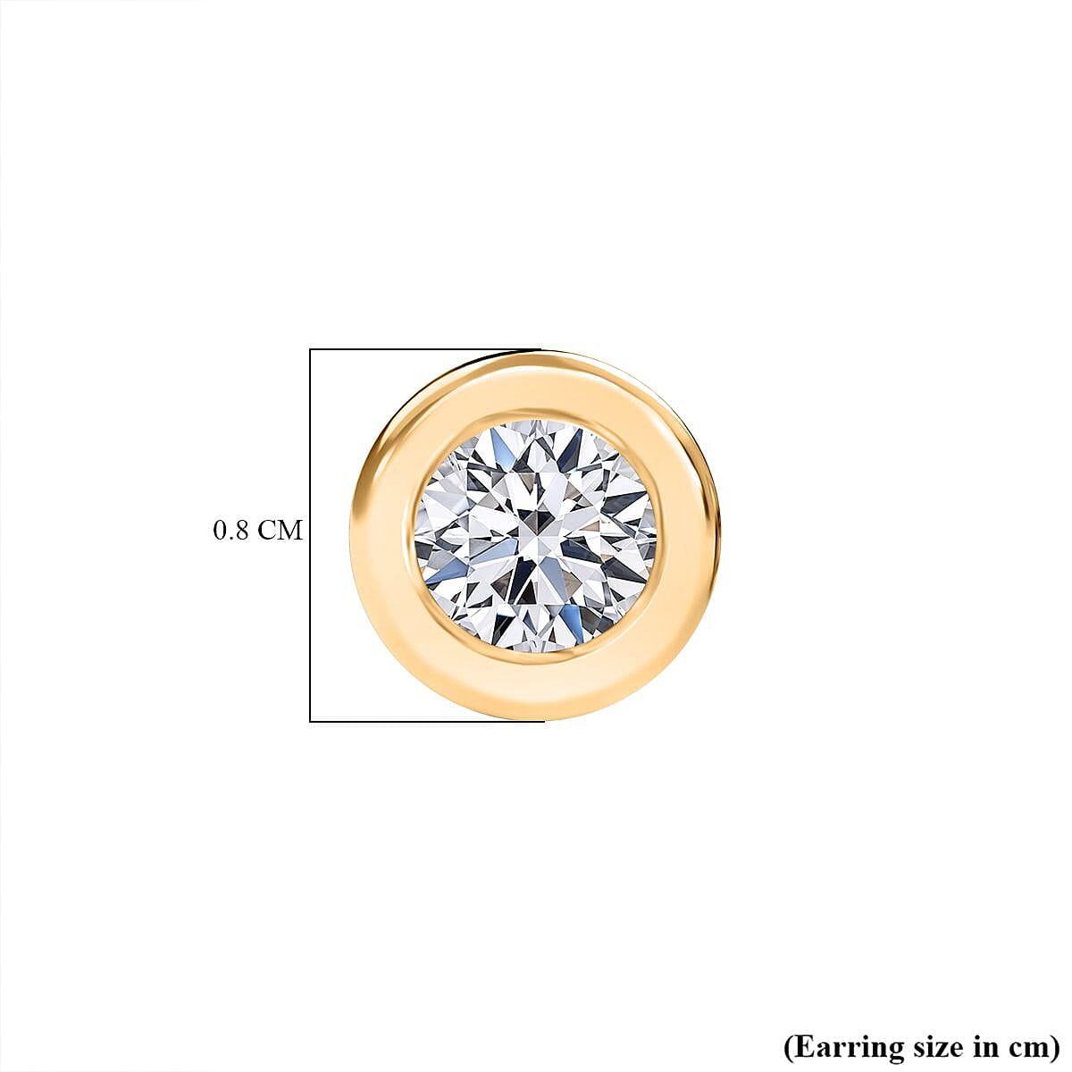 LUXURIANT Lab Grown Diamond Solitaire Stud Push Post Earring in 18K Vermeil Yellow Gold Plated Sterling Silver 8265509 5