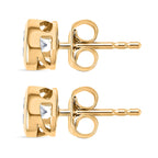 Luxuriant Lab Grown Diamond Solitaire Stud Push Post Earring in 18K Vermeil Yellow Gold Plated Sterling Silver 1.04 Ct.