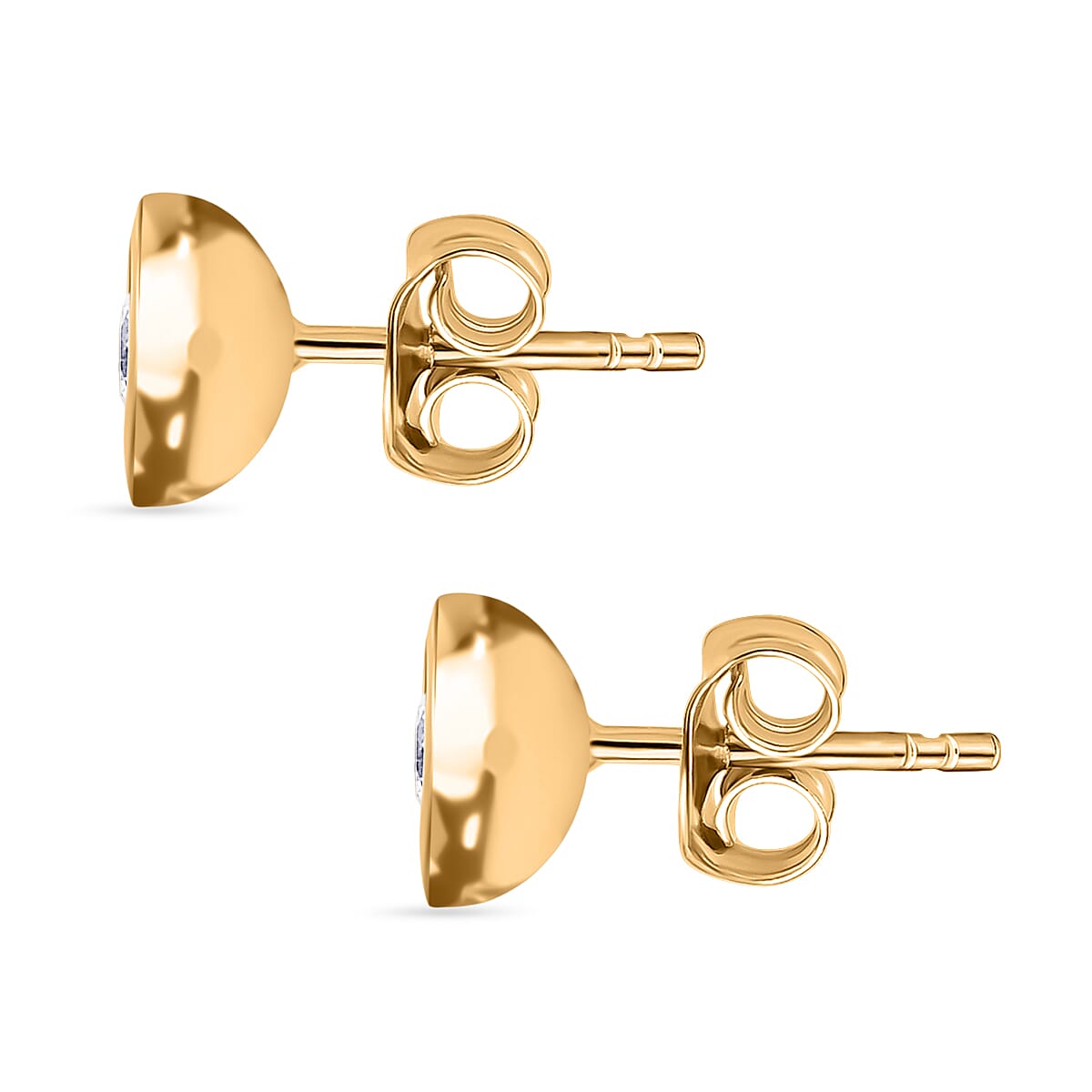 LUXURIANT Lab Grown Diamond Solitaire Stud Push Post Earring in 18K Vermeil Yellow Gold Plated Sterling Silver 8374530 4